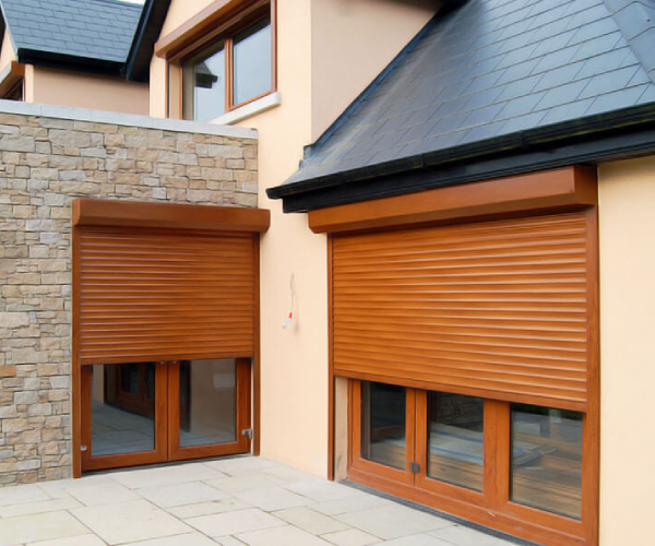 residential security shutters installed on house windows in wales