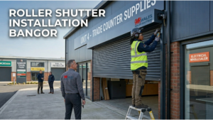 Professional roller shutter installation Bangor for a commercial business property